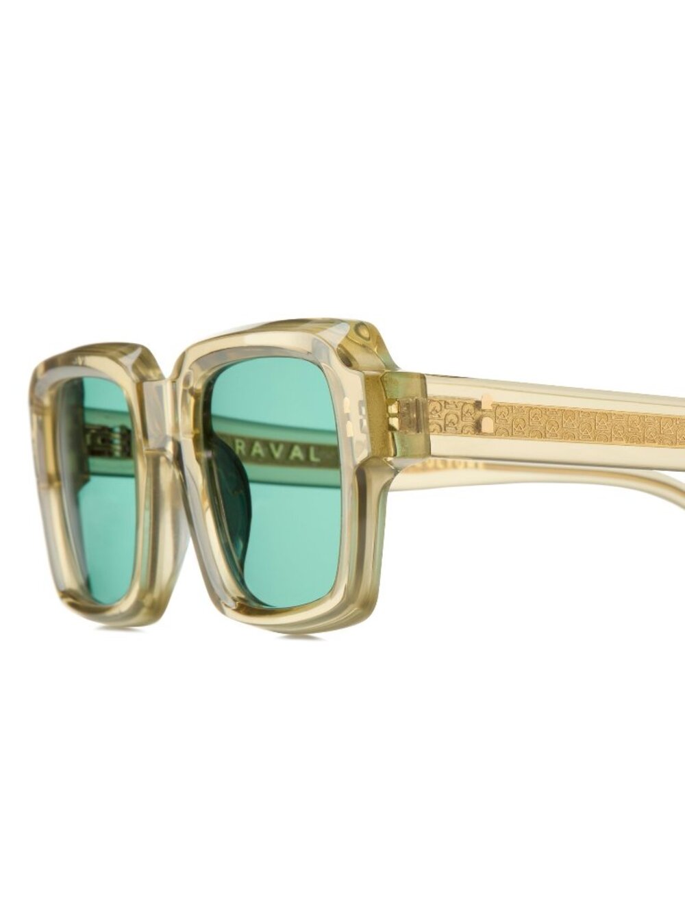 New Raval Eyewear Men's Sunglasses Green Square Lens Acetate Frame ARENA C2
